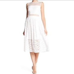 White lace midi dress